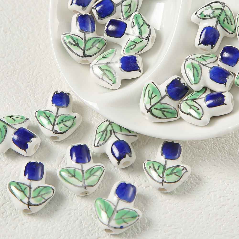 Fiasrel Tulip perforated ceramic beads