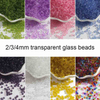 Fiasrel 2-4mmTransparent Glass Seed Beads, Loose Beads, Handmade DIY