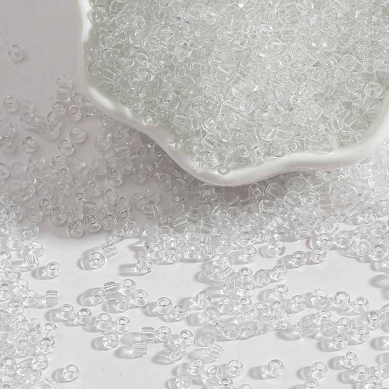 Fiasrel 2-4mmTransparent Glass Seed Beads, Loose Beads, Handmade DIY