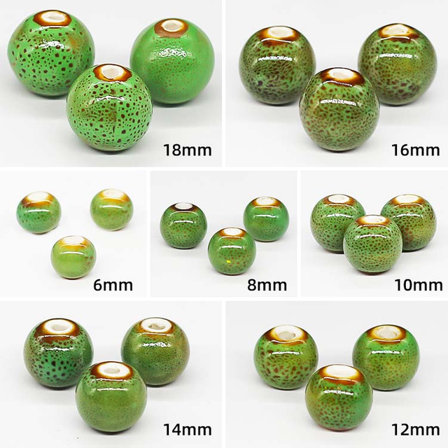 Fiasrel Flower-glazed round bead ceramic beads