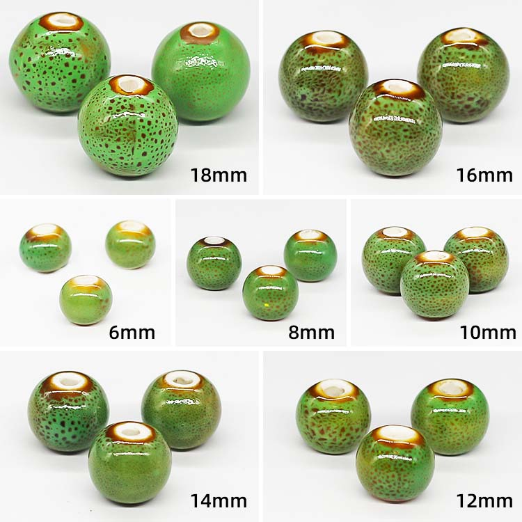 Fiasrel Flower-glazed round bead ceramic beads