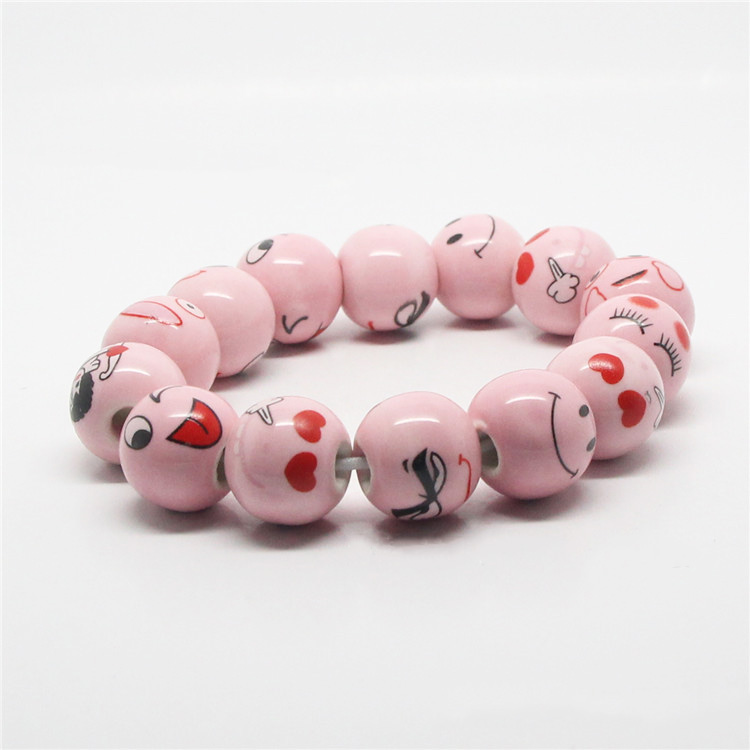 Fiasrel 14mm Cute smiling face emoji beads