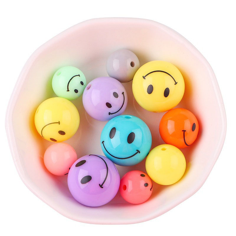 Fiasrel diy round smiley face beads