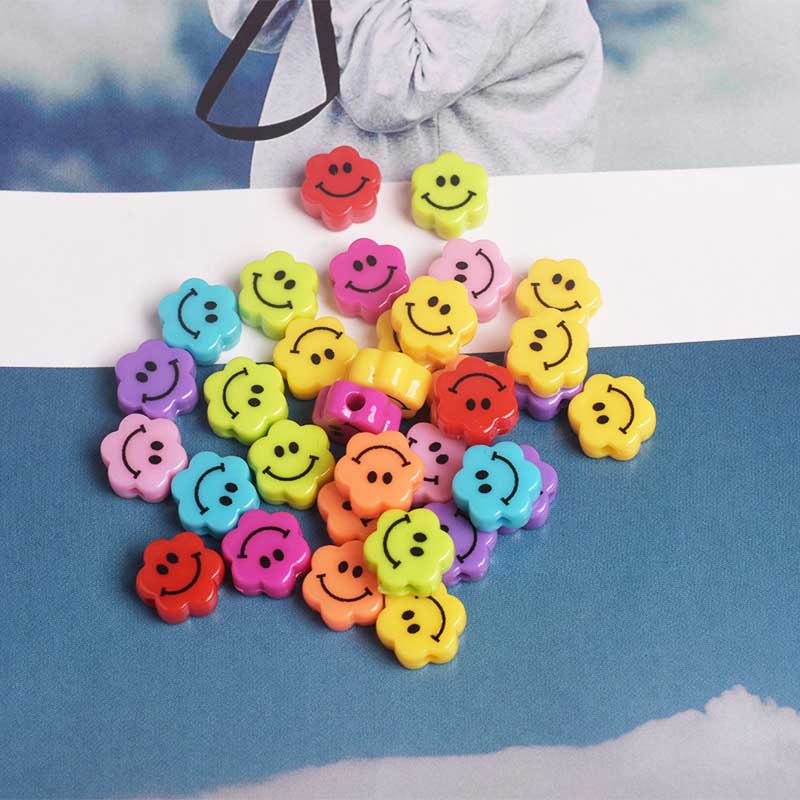 Fiasrel 10mm Flower smiling face pearl