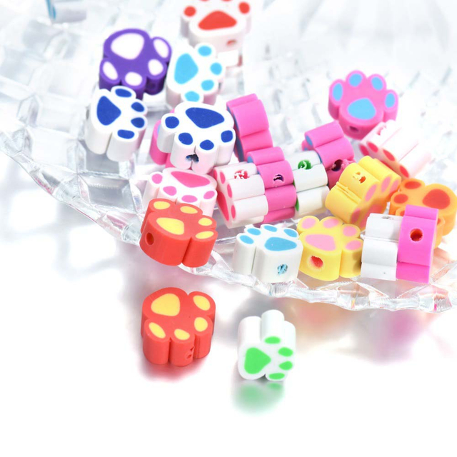 Fiasrel 200pcs Cartoon animal bear claw soft clay beads