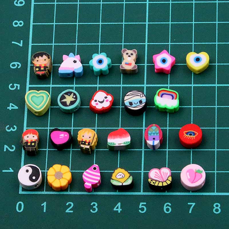 Fiasrel 20pcs Mixed style and color soft clay beads