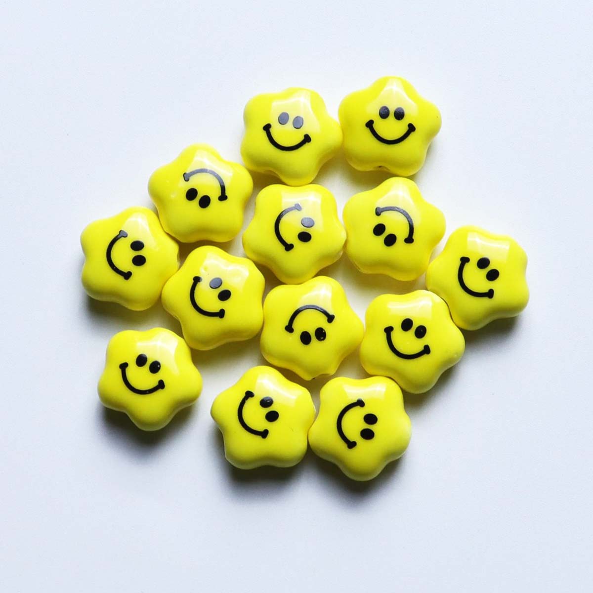 Fiasrel Ceramic plum blossom heart-shaped smiling face beads