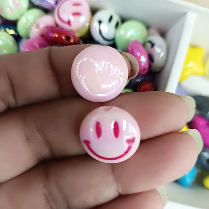 Fiasrel 16mm Double-sided smiling face beads