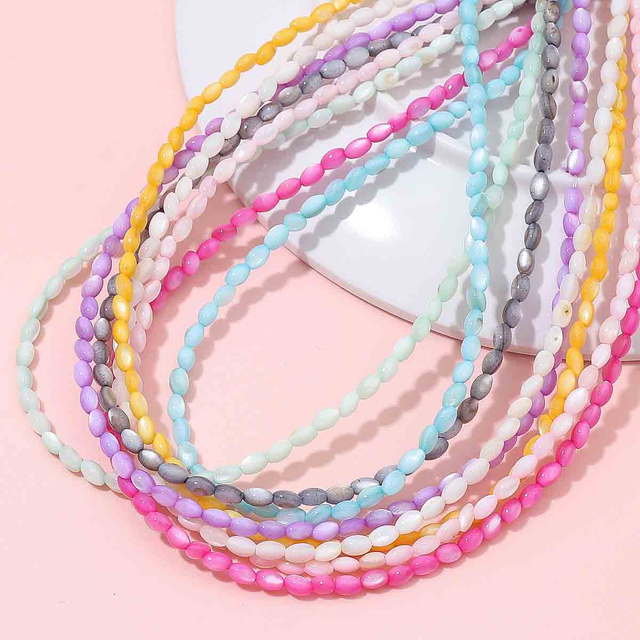 Fiasrel 3x5mm Purple Shell Seed Beads Loose