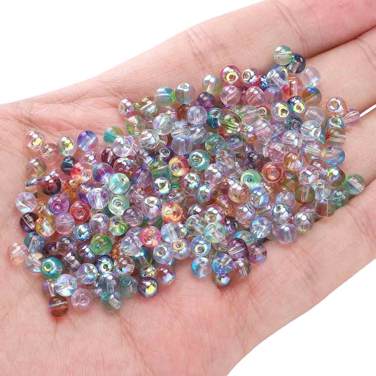 Fiasrel 10g Aurora Dual-Color Round Glass Seed Beads Loose