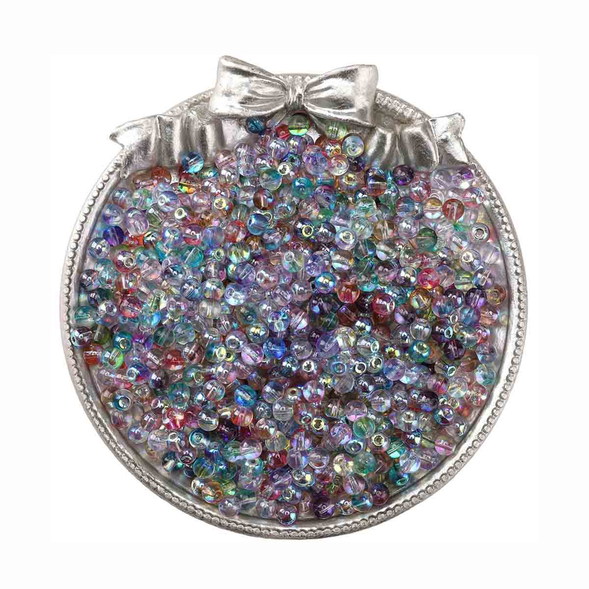 Fiasrel 10g Aurora Dual-Color Round Glass Seed Beads Loose
