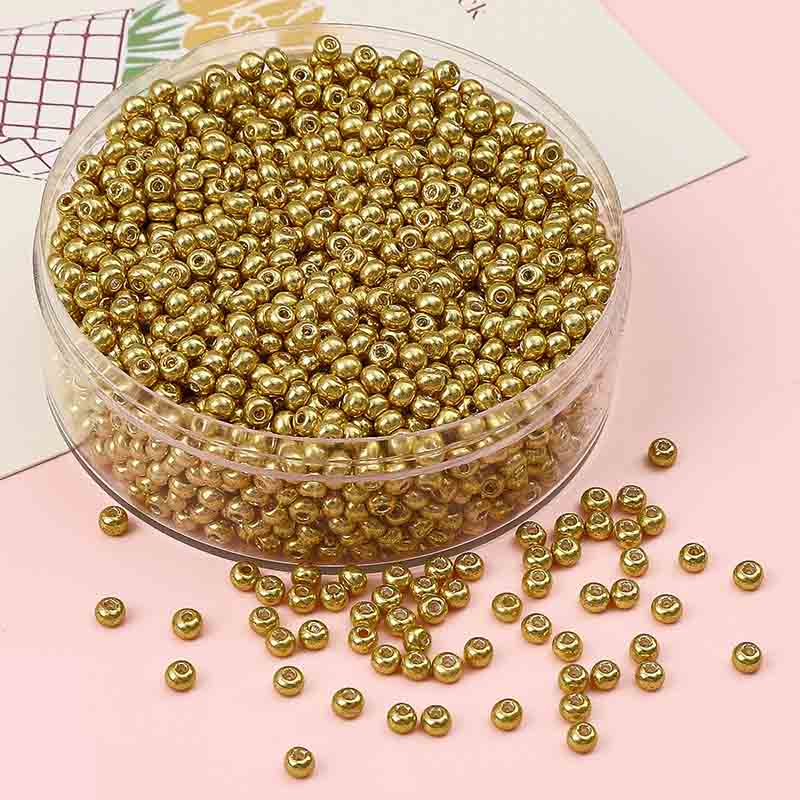 Fiasrel Glass Seed Beads & Metallic Mineral Beads Loose 