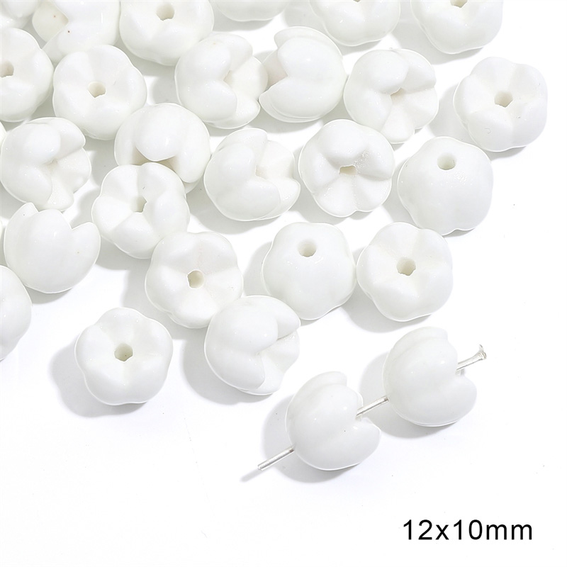 Fiasrel Frosted white ceramic diy beads