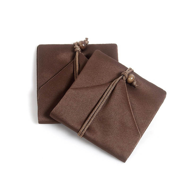 Fiasrel Jewelry drawstring bag, coffee-colored storage bag