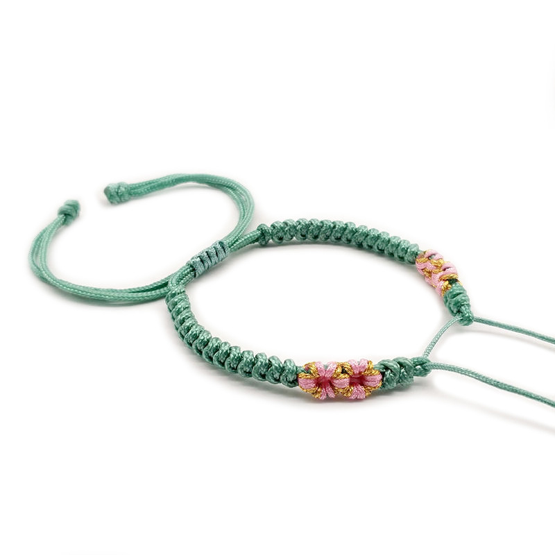 Fiasrel 2pcs The diamond knot and peach blossom knot bracelet