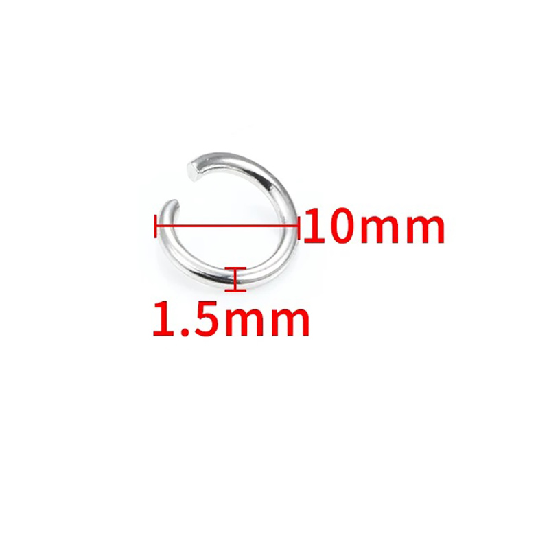 Fiasrel 200pcs 1.5mm Titanium steel open ring connection ring