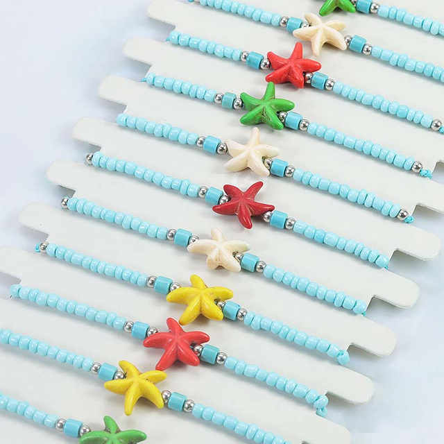 Fiasrel Colorful starfish rice bead bracelet