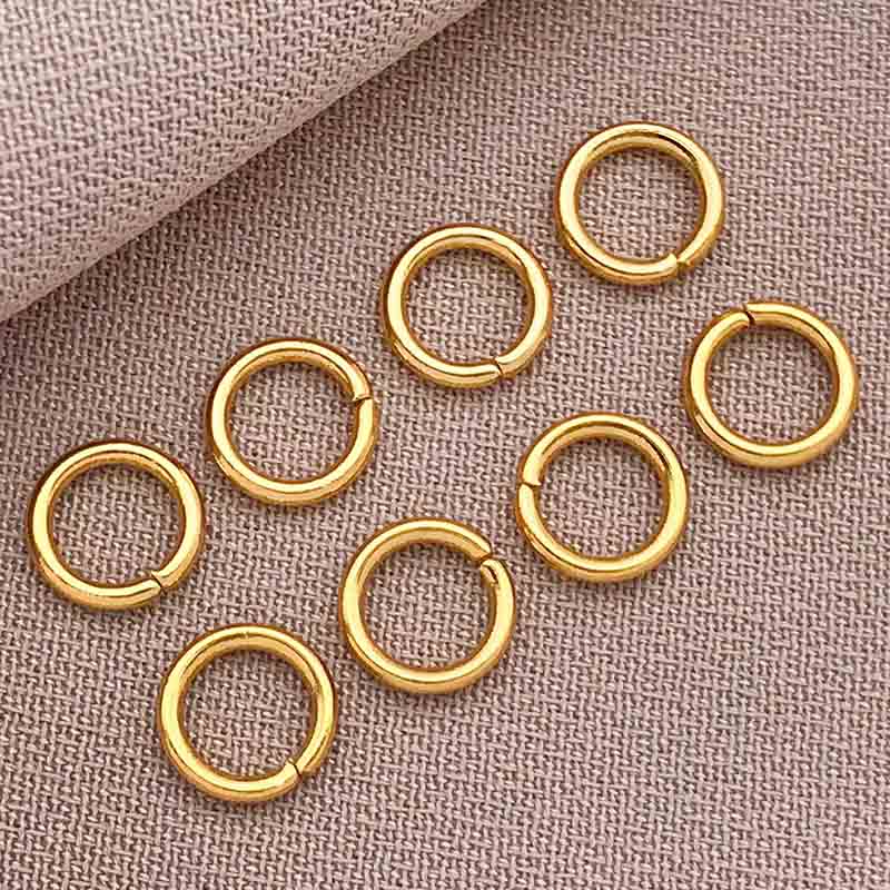 Fiasrel 10pcs Golden stainless steel closed ring