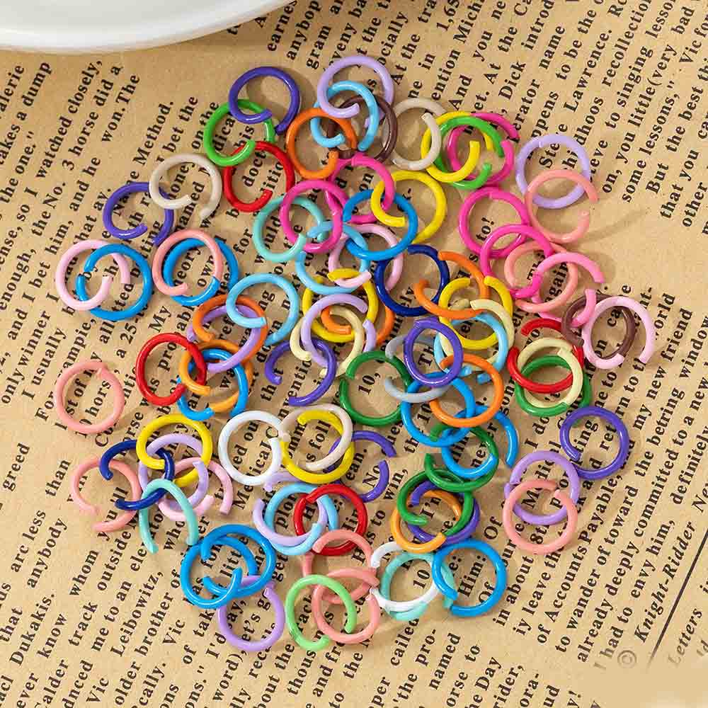 Fiasrel 100pcs Colored open ring accessories