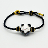Fiasrel Lovely Colorful Lucky Cat Bracelet Simple Handmade Braid Rope Bracelet Cute Ceramic Cat Bracelet 
