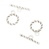 Fiasrel 10pcs Stainless Steel Twisted OT Toggle Clasp Connector Bracelet Necklace Fastener Ending Clasp Set
