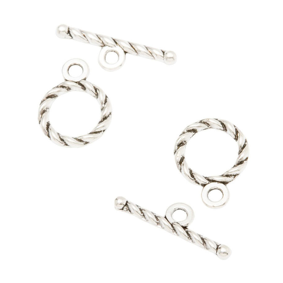 Fiasrel 10pcs Stainless Steel Twisted OT Toggle Clasp Connector Bracelet Necklace Fastener Ending Clasp Set