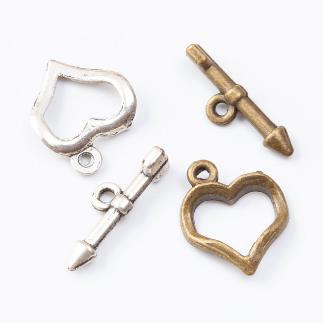Fiasrel 10pcs Heart Shaped OT Clasp Buckle for DIY Jewelry Making Necklace Bracelet Connector