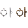 Fiasrel 10pcs Beautiful Fashion Alloy Heart Shape OT Clasp for Jewelry Making Accessories