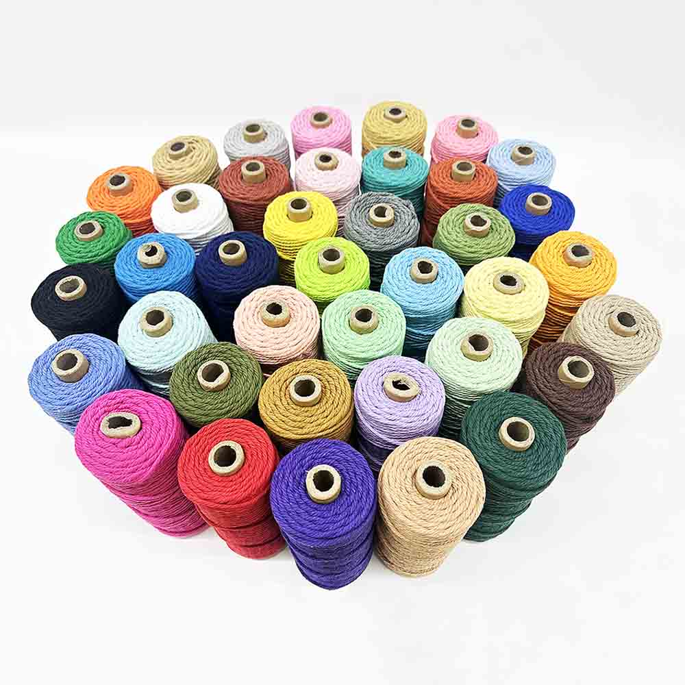 Fiasrel 3mm 42rolls 110yards/roll Macrame Cord Cotton Ropes Kit