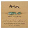 Fiasrel Jewelry Handmade Braided Adjustable Zodiac Charm Bracelet 12 Zodiac Sign Stone Beaded Bracelet