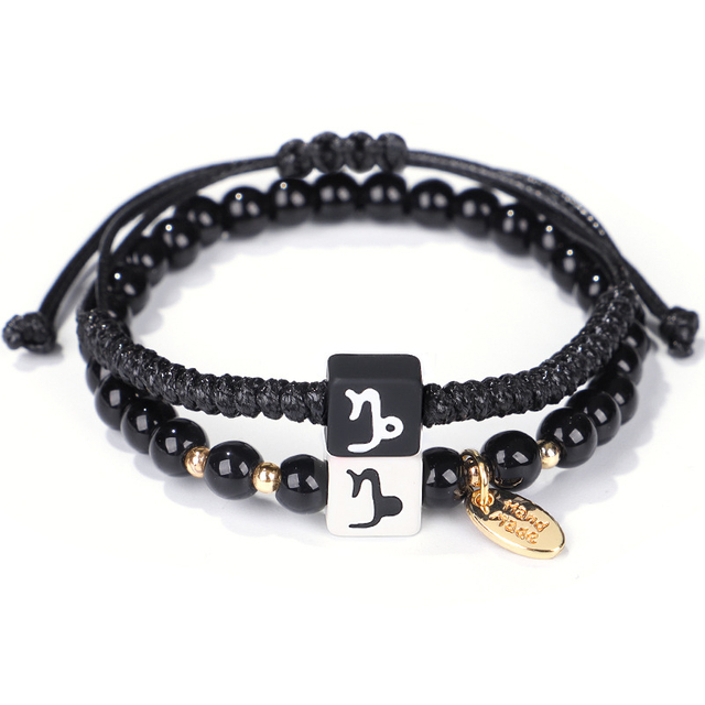 Fiasrel Birthday Bracelets Handmade Adjustable Bracelets Couples Zodiac Bracelet