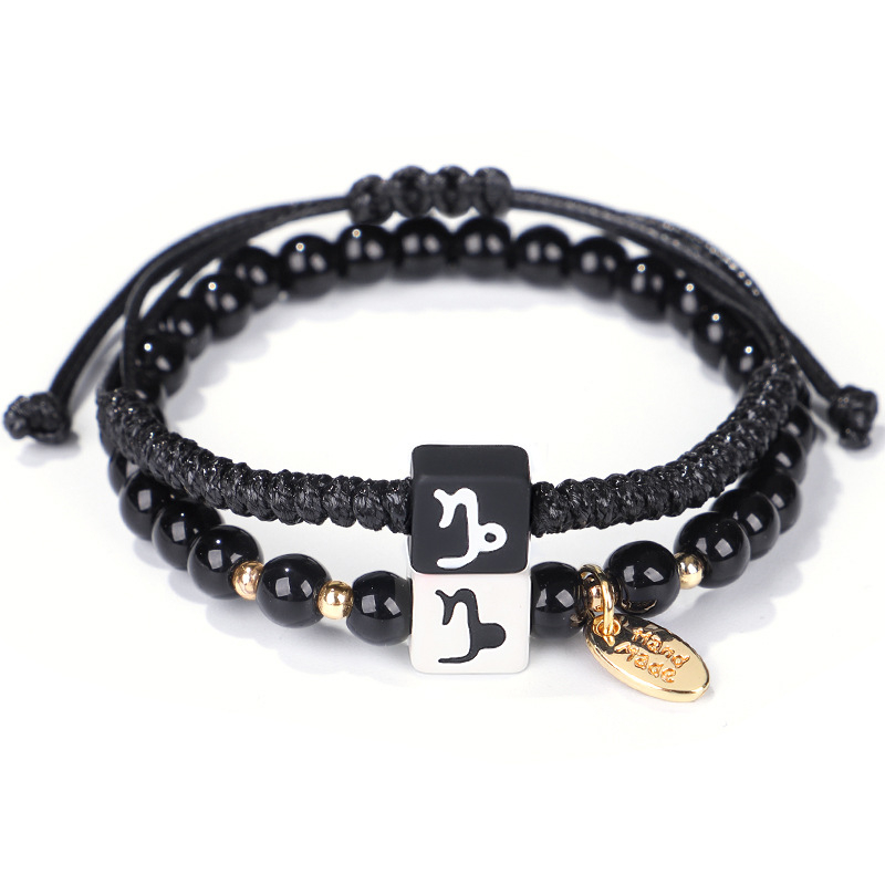 Fiasrel Birthday Bracelets Handmade Adjustable Bracelets Couples Zodiac Bracelet