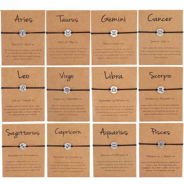 Fiasrel 12 Zodiac Signs Stainless Steel Cancer Leo Sagittarius Charm Bracelets for Women Men Birthday Gift