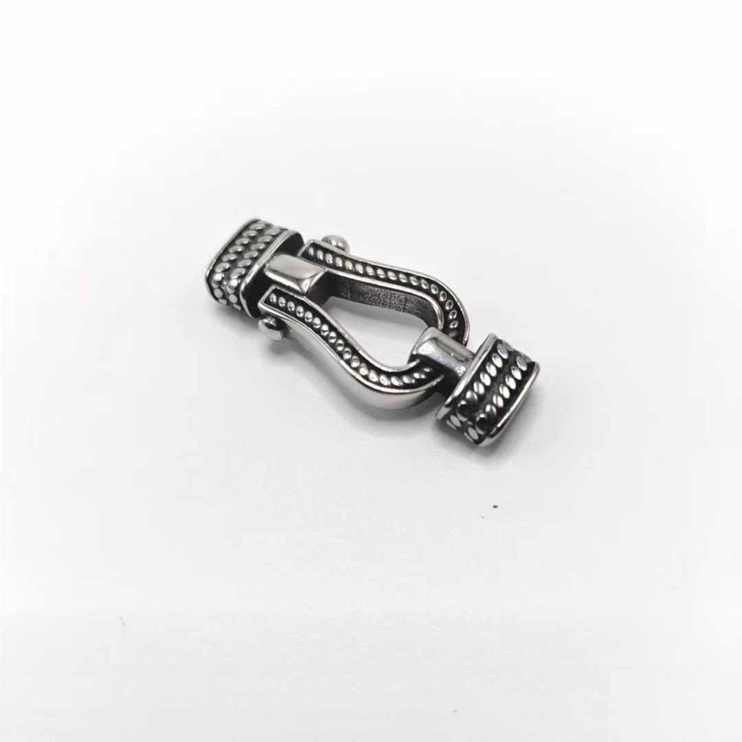 Fiasrel Punk Style New Simple Retro Stainless Steel Horseshoe Buckle 6 * 12mm