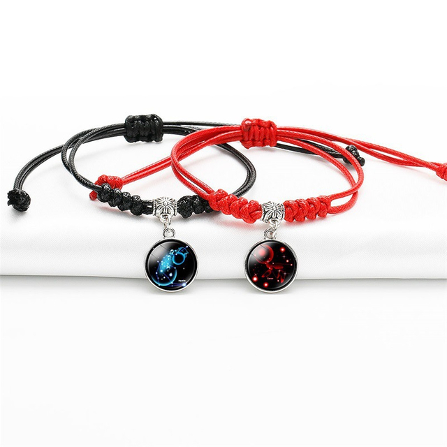 Fiasrel 12 Constellation Zodiac bracelet Adjustable Wristband Bracelets