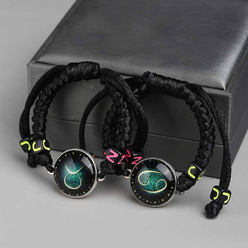 Fiasrel 12 Constellations Fashion Hand-woven Rope Bracelet European Jewelry Couple Bracelet