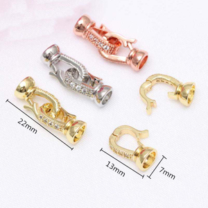 Fiasrel 5pcs Pearl Necklace Clasp Micro-set Clasp Ladder Square Clasp DIY Necklace Bracelet Clasp 22 * 7mm