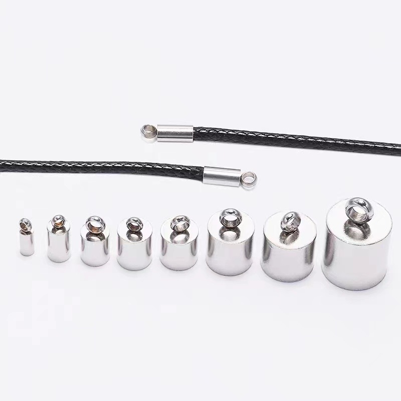 Fiasrel 20pcs Stainless Steel Snake Head Bracelet Necklace Rope Leather Rope Chain Buckle Stopper DIY Jewelry Buckle End Cord End Cap