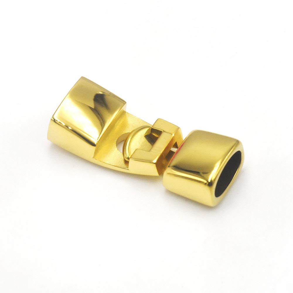 Fiasrel 2pcs 10 * 6mm Stainless Steel End Clasps Connectors Hooks Bracelets Surface Snap Lock Clasp Toggle Clasps