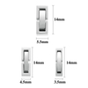 Fiasrel 304 Stainless Steel DIY Handmade Jewelry Rectangular Buckle Zircon Jewelry Buckle Accessories
