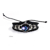 Fiasrel Adjustable PU Leather Charm Glow In Dark Leather Cord Bracelet Leather Belt Wristband Beaded Bracelet