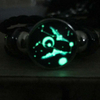 Fiasrel Adjustable PU Leather Charm Glow In Dark Leather Cord Bracelet Leather Belt Wristband Beaded Bracelet