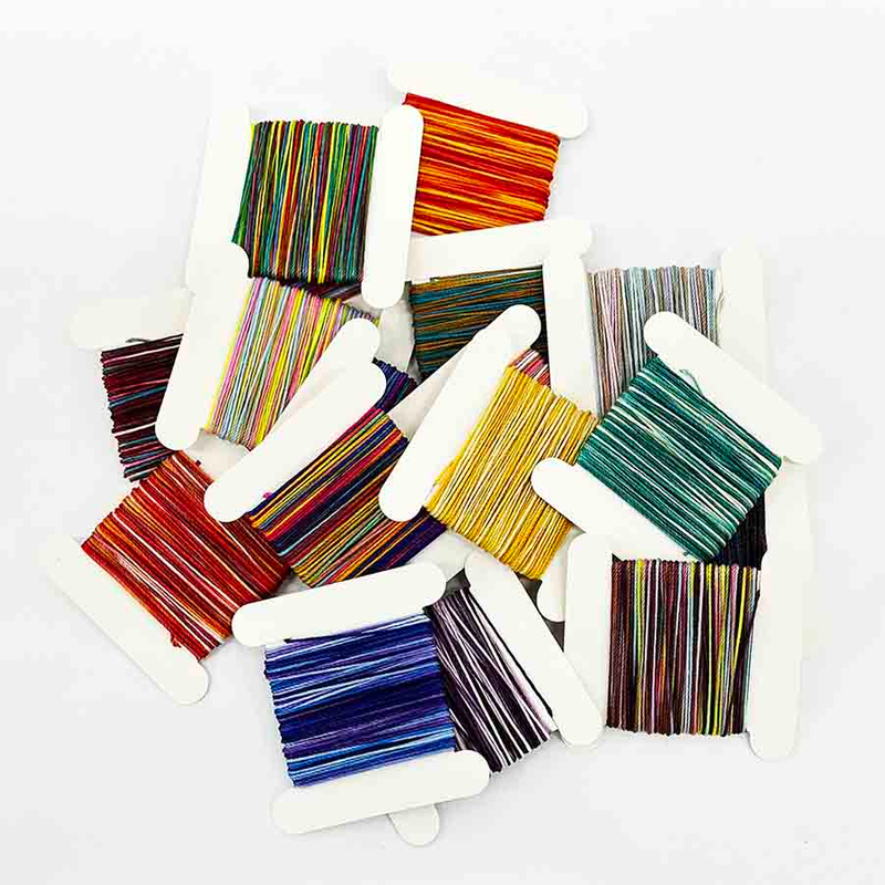 Fiasrel 9 Strands Gradient Colorful Polyester Rainbow Multicolor Sewing Thread
