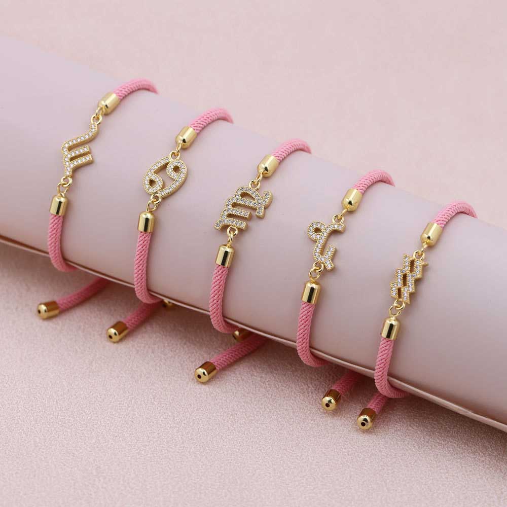 Fiasrel Woven Colourful Adjustable Bracelet 12 Constellations Bracelet Gifts