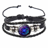 Fiasrel Adjustable Leather Night Light Luminous 12 Constellations Jewelry Zodiac Bracelet