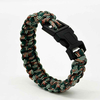 Fiasrel Army Green Camo Color Outdoor Emergency Paracord Bracelet Whistle Buckle Survival Bracelet for Camping Hiking Sports