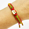 Fiasrel Handmade Macrame Rope Adjustable Braided Christmas Bracelets With Santa Claus