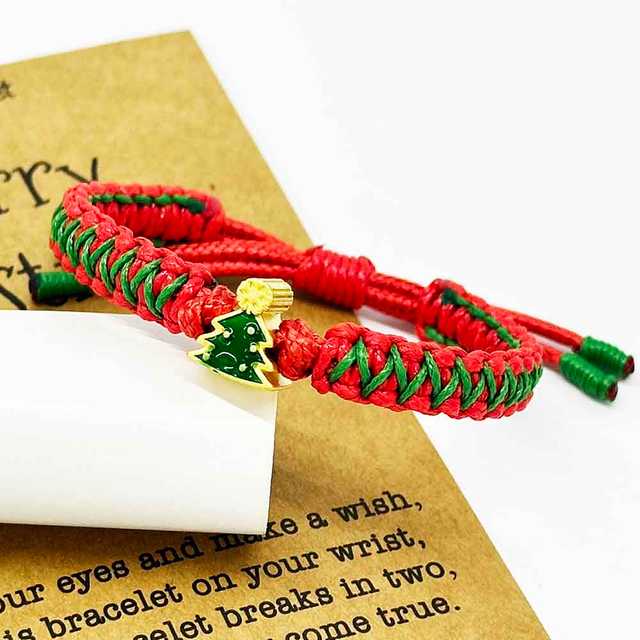 Fiasrel Christmas Gift Bracelet Lucky Rope Holiday Gift Charm Bracelet