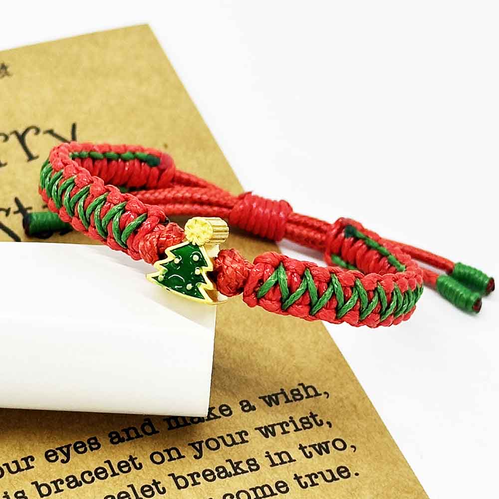 Fiasrel Christmas Gift Bracelet Lucky Rope Holiday Gift Charm Bracelet