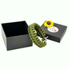Fiasrel Camping Hiking Outdoor Adjustable Survival Handmade Paracord Stainless Steel Shackle Bracelet